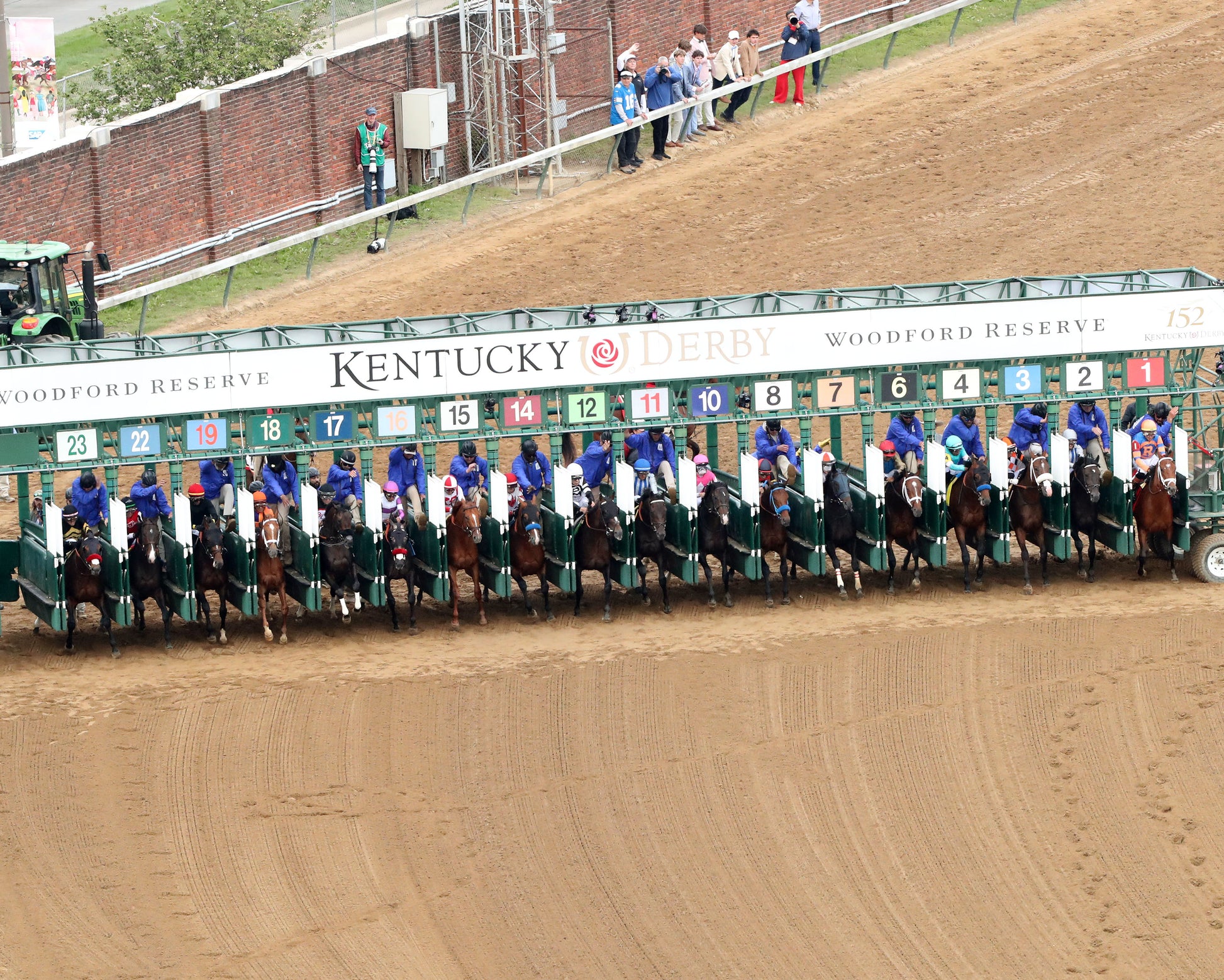 GOLDEN TEMPO - 050226 - Race 12 - CD  The Kentucky Derby G1- 152nd Running - Aerial Start 01 - Coady Media - Kurtis Coady Photography