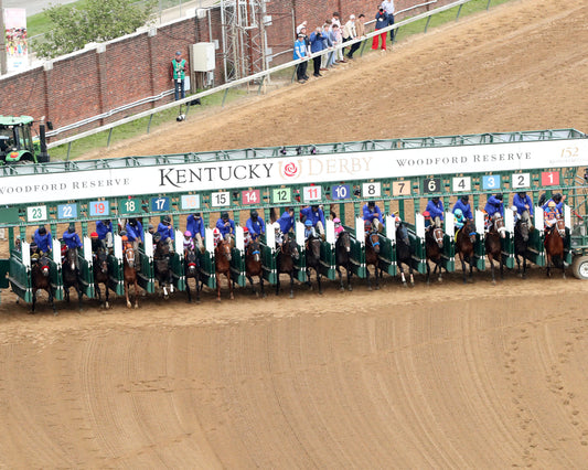 GOLDEN TEMPO - 050226 - Race 12 - CD  The Kentucky Derby G1- 152nd Running - Aerial Start 01 - Coady Media - Kurtis Coady Photography