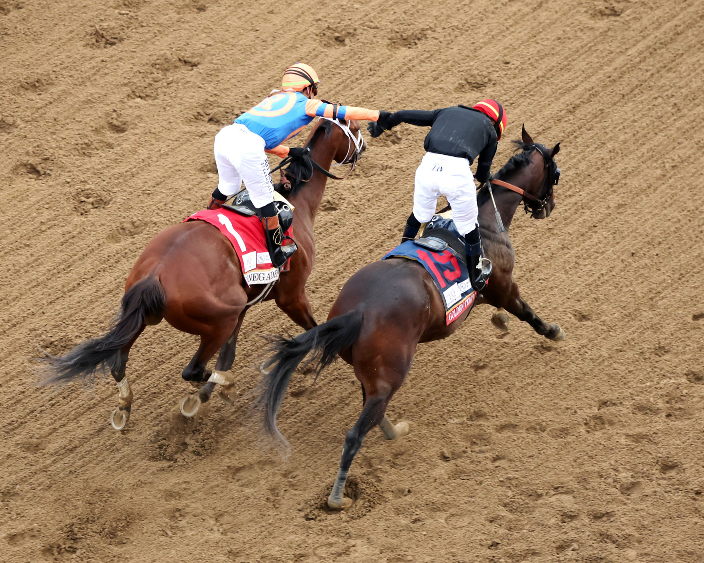 GOLDEN TEMPO - 050226 - Race 12 - CD  The Kentucky Derby G1- 152nd Running - Fist Bump 02 - Coady Media - Kurtis Coady Photography