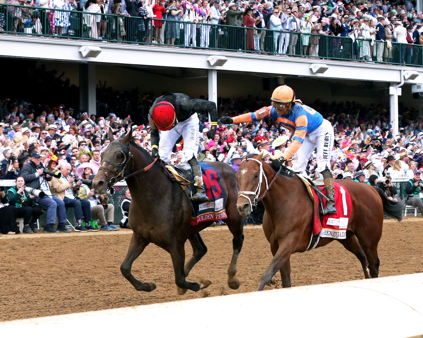 GOLDEN TEMPO - 050226 - Race 12 - CD  The Kentucky Derby G1 - 152nd Running - Fist Bump 03 - Coady Media - Kurtis Coady Photography