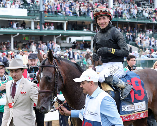 GOLDEN TEMPO - 050226 - Race 12 - CD  The Kentucky Derby G1- 152nd Running - Jose Ortiz Celebration 02 - Coady Media - Kurtis Coady Photography