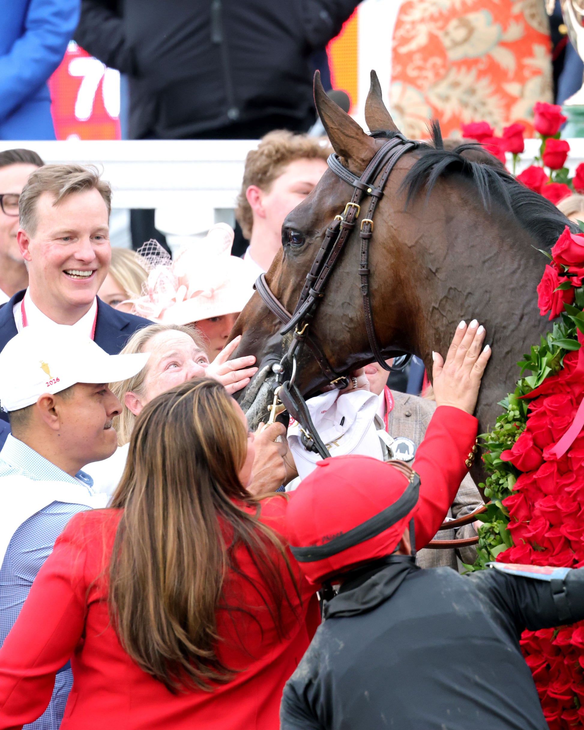 GOLDEN TEMPO - 050226 - Race 12 - CD  The Kentucky Derby G1- 152nd Running - Post Race Love 01 - Coady Media - Kurtis Coady Photography