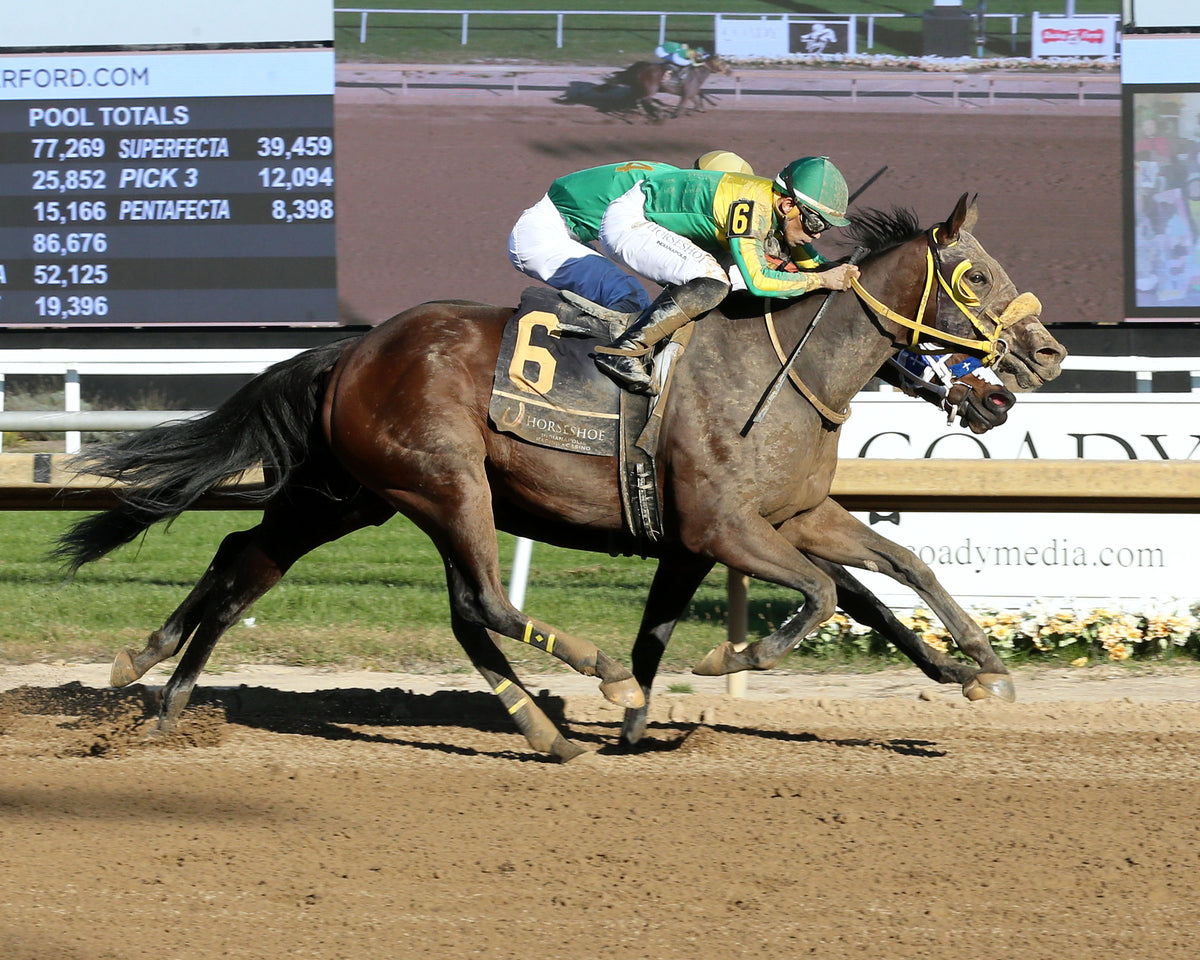 ITZFOREVER - Fireball Baby Overnight Handicap - 2nd Running - 10-28-26 - R07 - Horseshoe Indiana - Finish 01 - Sammantha Pagels - Coady Media - Kurtis Coady Photography