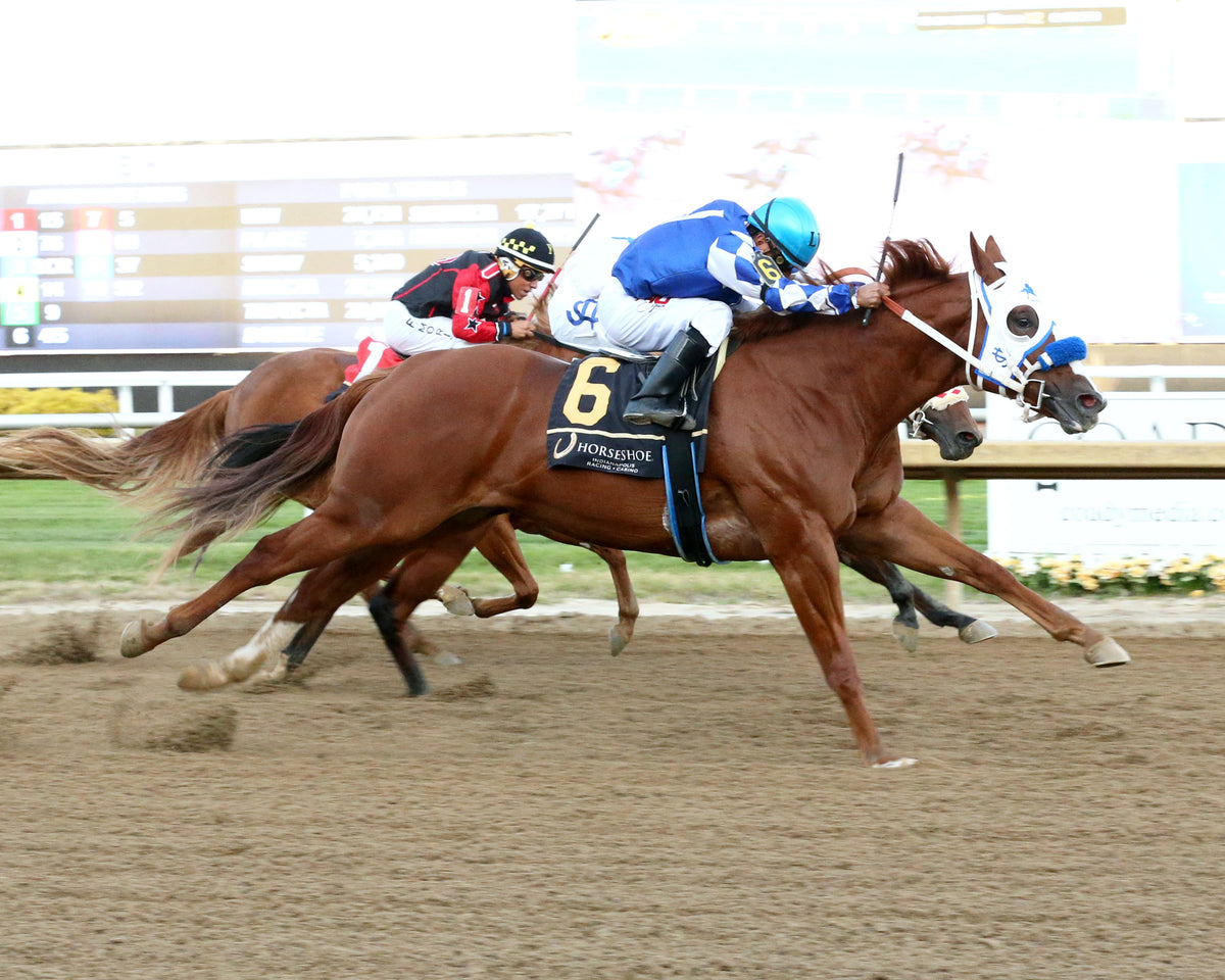 KEEP ON ROLLIN 123 - Miss Roxie Little Futurity Final - RG3 - 18th Running - 10-24-26 - R12 - Horseshoe Indiana - Finish 01 - Sammantha Pagels - Coady Media - Kurtis Coady Photography