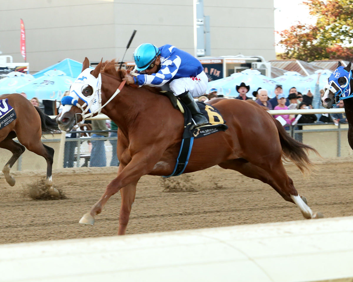 KEEP ON ROLLIN 123 - Miss Roxie Little Futurity Final - RG3 - 18th Running - 10-24-26 - R12 - Horseshoe Indiana - Inside Finish 01 - Devin Hall - Coady Media - Kurtis Coady Photography