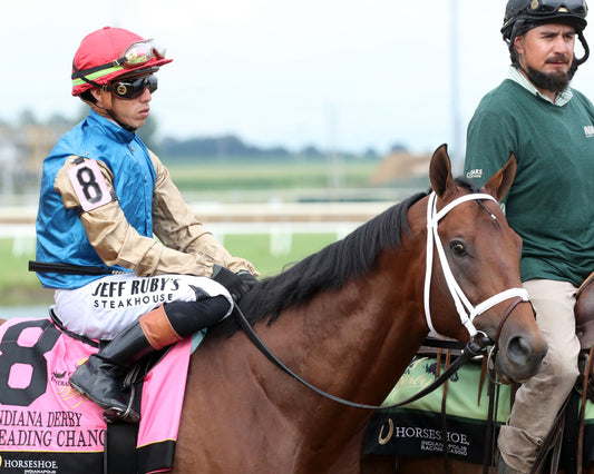 LEADING CHANGE - Indiana Derby - G3 - 07-11-26 - R12 - Horseshoe Indiana - Post Parade 01 - Renee Torbit