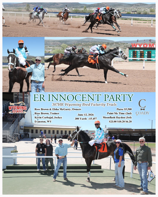 ER INNOCENT PARTY - 307HR Wyoming Bred Futurity Trials - 06-12-26 - R01 - WYO