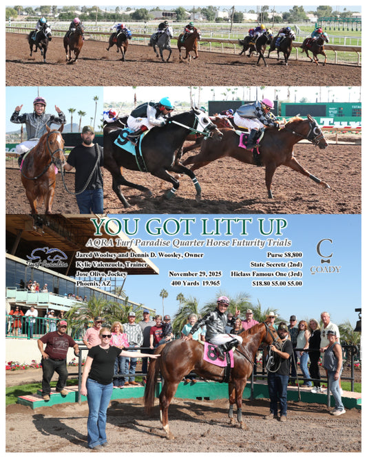 YOU GOT LITT UP - AQRA Turf Paradise Quarter Horse Futurity Trials - 11-29-25 - R01 - TUP