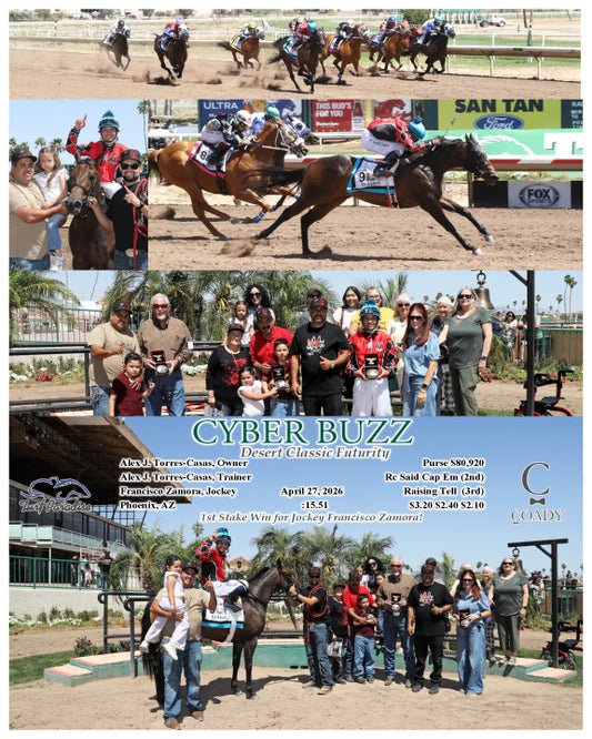 CYBER BUZZ - Desert Classic Futurity - 04-27-26 - R02 - TUP - Coady Media - Kurtis Coady Photography