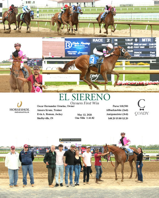 EL SIERENO - Owners First Win - 05-13-26 - R02 - IND - Coady Media - Kurtis Coady Photography