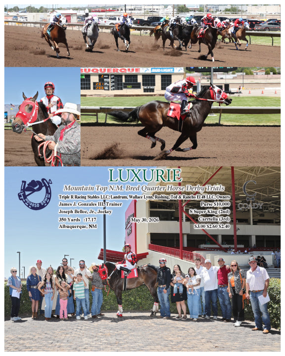 LUXURIE - Mountain Top N.M. Bred Quarter Horse Derby Trials - 05-30-26 - R02 - RUI