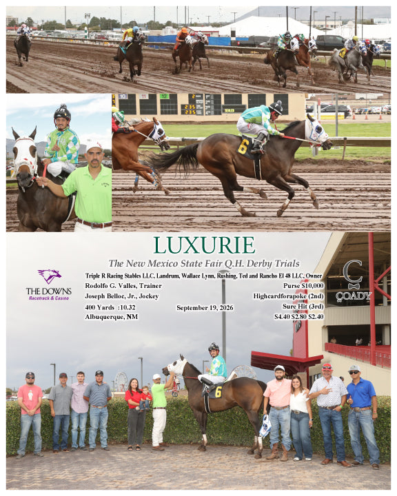 LUXURIE - The New Mexico State Fair Q.H. Derby Trials - 09-19-26 - R02 - ALB