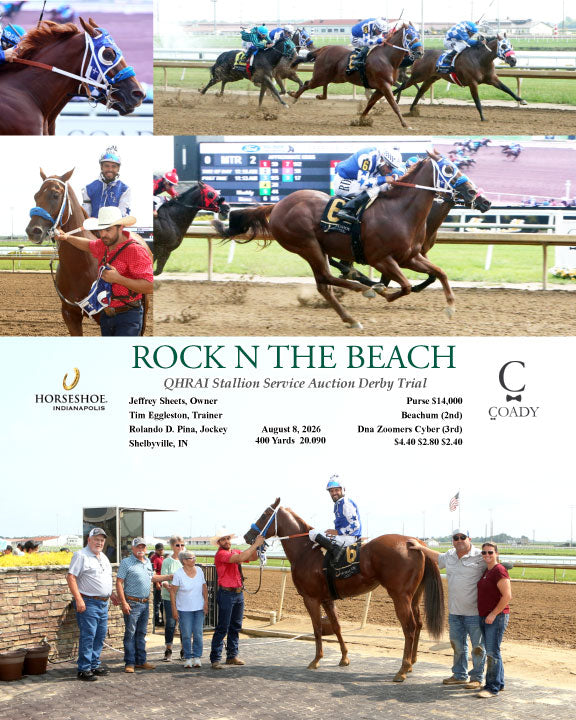 ROCK N THE BEACH - QHRAI Stallion Service Auction Derby Trial - 08-08-26 - R02 - IND