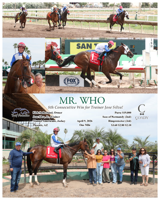 MR. WHO - 8th Consecutive Win for Trainer Jose Silva! - 04-09-26 - R02 - TUP - Coady Media - Kurtis Coady Photography