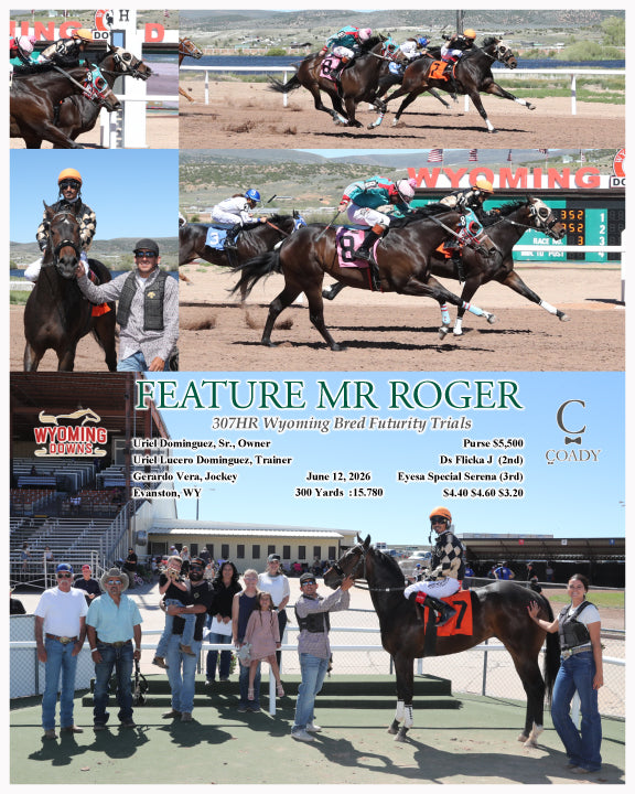 FEATURE MR ROGER - 307HR Wyoming Bred Futurity Trials - 06-12-26 - R03 - WYO