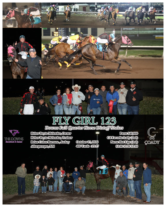 FLY GIRL 123 - Downs Fall Quarter Horse Distaff Stakes - 10-17-26 - R03 - ALB