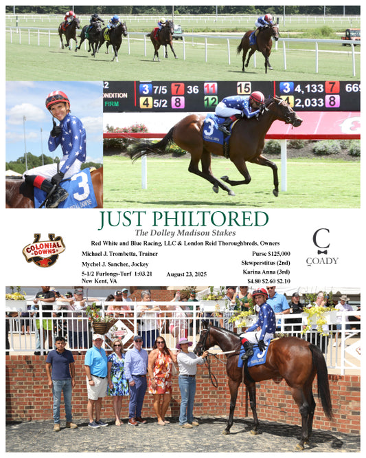 JUST PHILTORED - The Dolley Madison Stakes - 08-23-25 - R03 - CNL - Coady Media - Kurtis Coady Photography