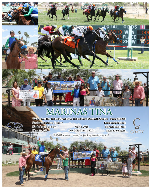 MARINAS TINA - 1000th Career Win for Jockey Karlo Lopez! - 05-02-26 - R03 - TUP - Coady Media - Kurtis Coady Photography