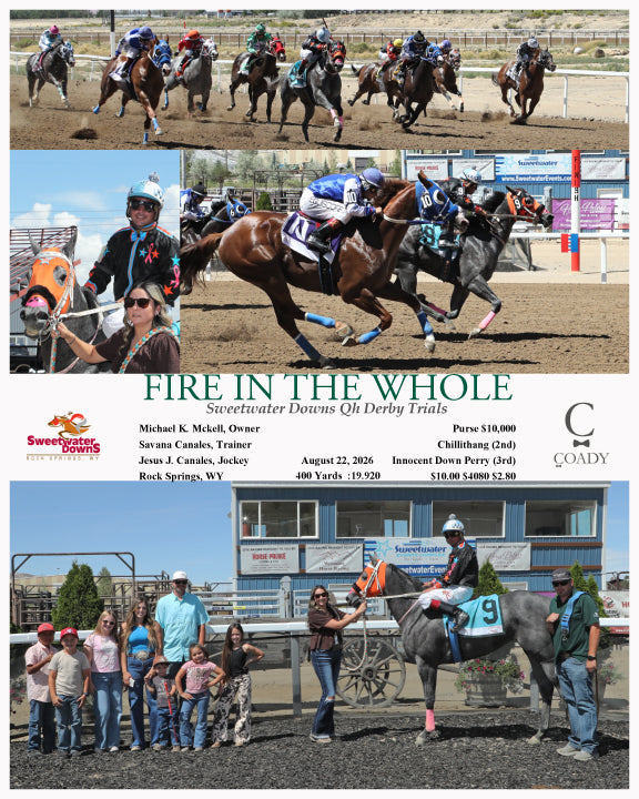 FIRE IN THE WHOLE - Sweetwater Downs Qh Derby Trials - 08-22-26 - R03 - SWF