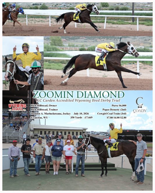 ZOOMIN DIAMOND - KC Carden Accredited Wyoming Bred Derby Trial - 07-10-26 - R03 - WYO
