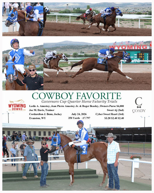COWBOY FAVORITE - Governors Cup Quarter Horse Futurity Trials - 07-24-26 - R03 - WYO