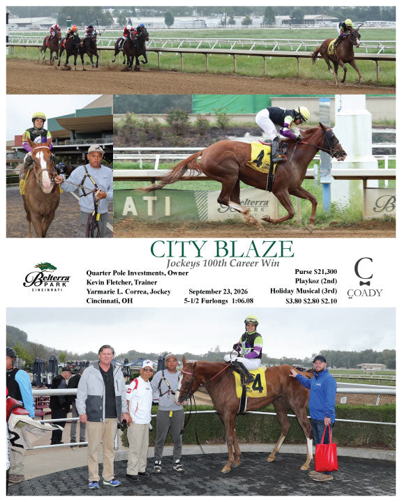 CITY BLAZE - Jockeys 100th Career Win - 09-23-26 - R04 - BTP