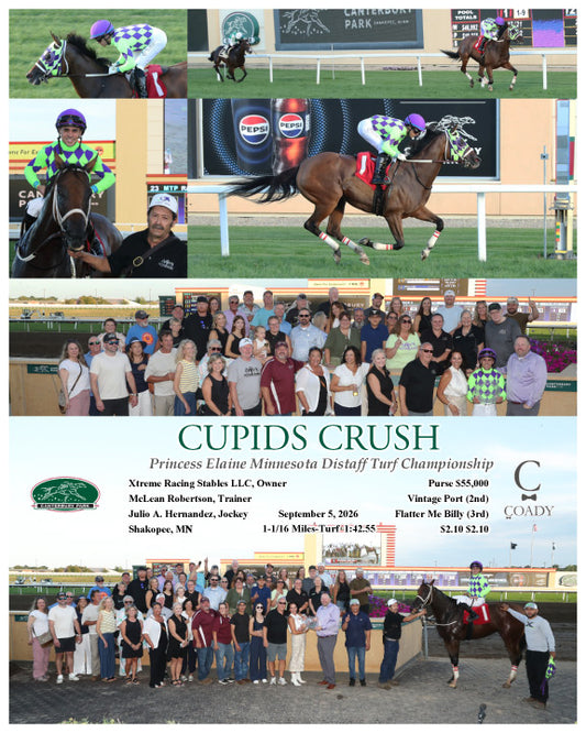 CUPIDS CRUSH - Princess Elaine Minnesota Distaff Turf Championship - 09-05-26 - R04 - CBY