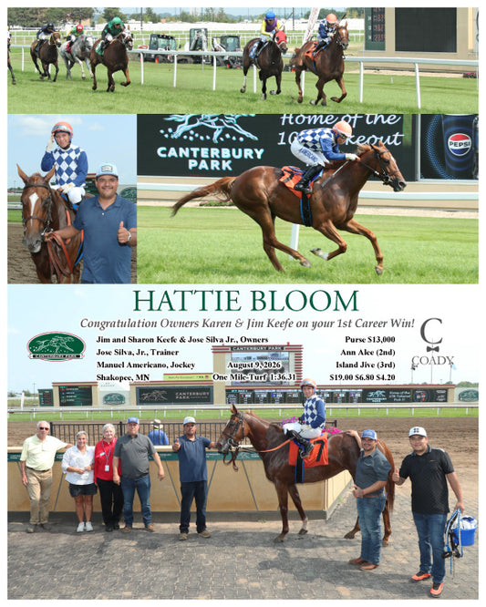 HATTIE BLOOM - Congratulation Owners Karen & Jim Keefe on your 1st Career Win! - 08-09-26 - R04 - CBY