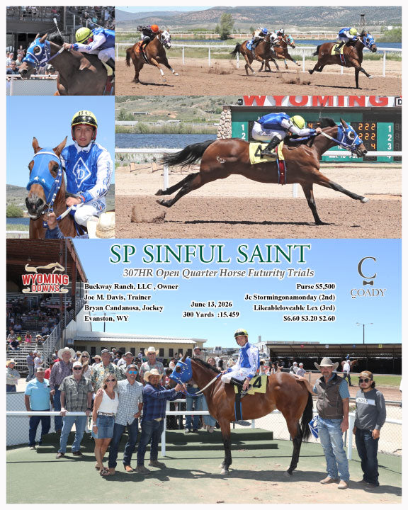 SP SINFUL SAINT - 307HR Open Quarter Horse Futurity Trials - 06-13-26 - R04 - WYO