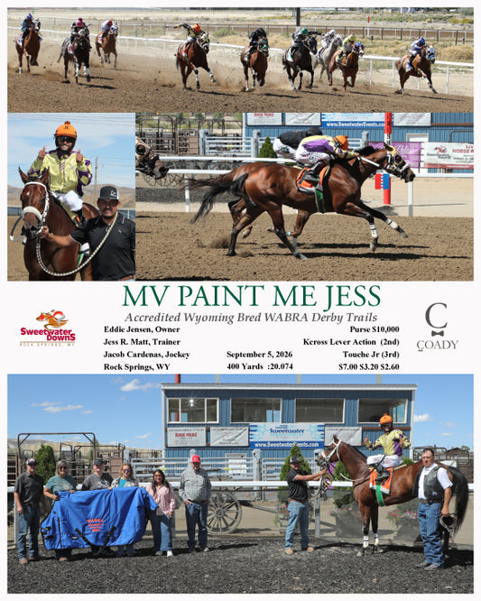 MV PAINT ME JESS  - Accredited Wyoming Bred WABRA Derby Trails  - 09-05-26 - R04 - SWF