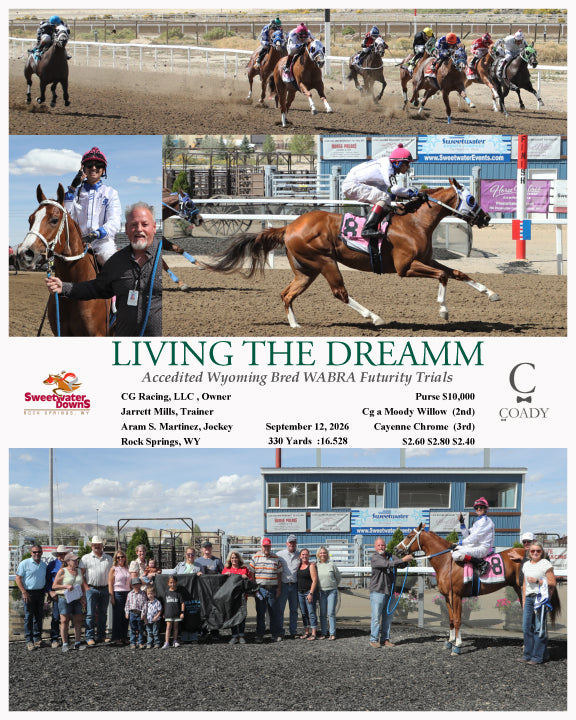 LIVING THE DREAMM - Accedited Wyoming Bred WABRA Futurity Trials  - 09-12-26 - R04 - SWF