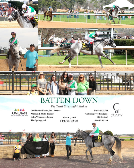 BATTEN DOWN - Pig Trail Overnight Stakes - 03-01-26 - R05 - OP - Coady Media - Kurtis Coady Photography
