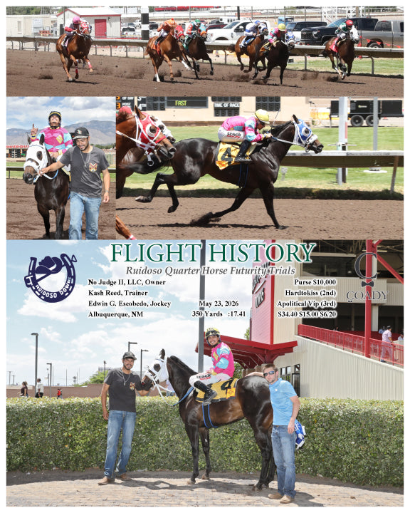 FLIGHT HISTORY - Ruidoso Quarter Horse Futurity Trials - 05-23-26 - R05 - RUI - Coady Media - Kurtis Coady Photography