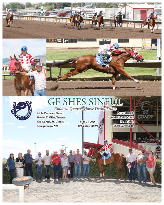 GF SHES SINFUL - Ruidoso Quarter Horse Derby Trials - 05-24-26 - R05 - RUI - Coady Media - Kurtis Coady Photography