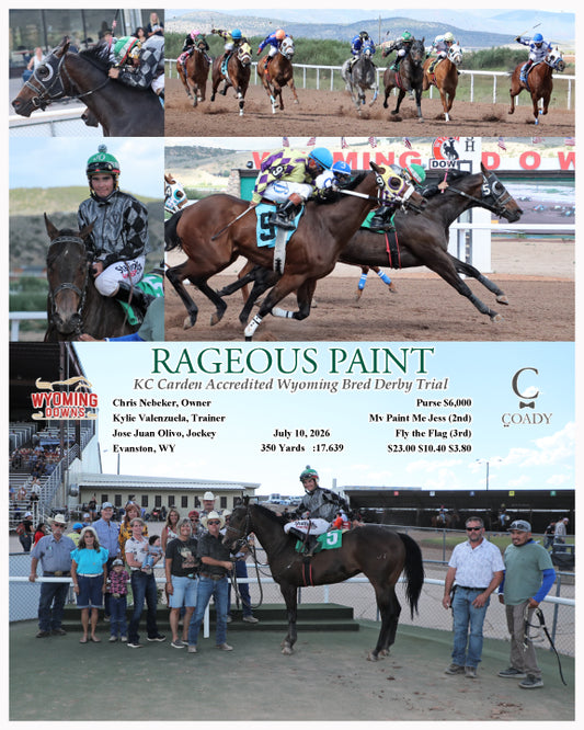 RAGEOUS PAINT - KC Carden Accredited Wyoming Bred Derby Trial - 07-10-26 - R05 - WYO