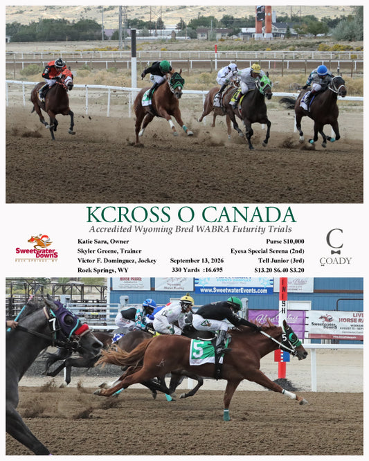 KCROSS O CANADA  - Accredited Wyoming Bred WABRA Futurity Trials - 09-13-26 - R05 - SWF