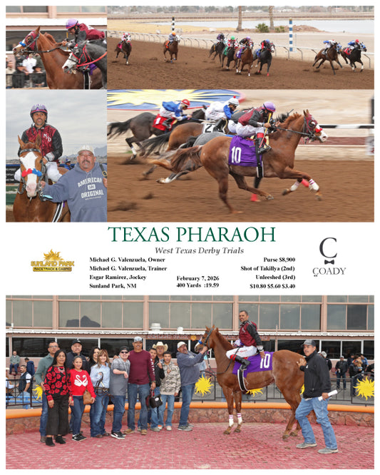 TEXAS PHARAOH - West Texas Derby Trials - 02-07-26 - R05 - SUN - Coady Media - Kurtis Coady Photography