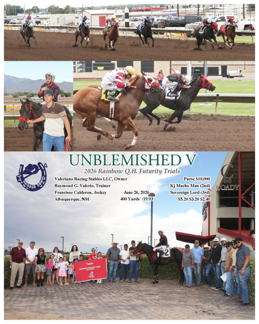 UNBLEMISHED V - 2026 Rainbow Q.H. Futurity Trials - 06-26-26 - R05 - RUI