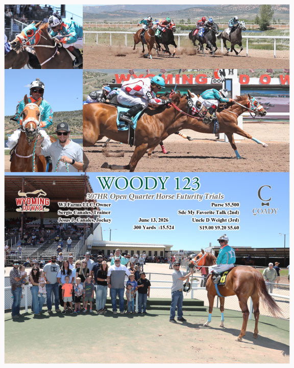 WOODY 123 - 307HR Open Quarter Horse Futurity Trials - 06-13-26 - R05 - WYO