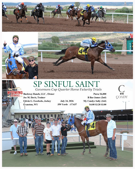 SP SINFUL SAINT - Governors Cup Quarter Horse Futurity Trials - 07-24-26 - R05 - WYO