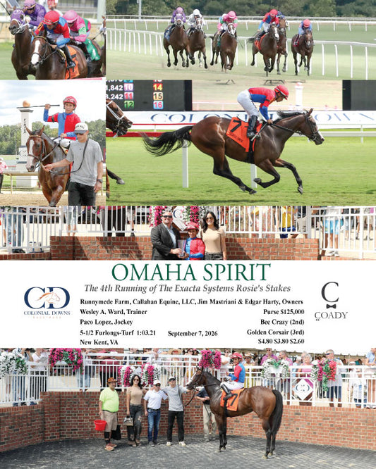 OMAHA SPIRIT - The 4th Running of The Exacta Systems Rosie's Stakes - 09-07-26 - R06 - CNL