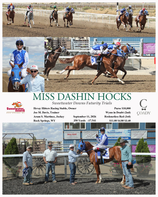 MISS DASHIN HOCKS - Sweetwater Downs Futurity Trials - 09-11-26 - R06 - SWF