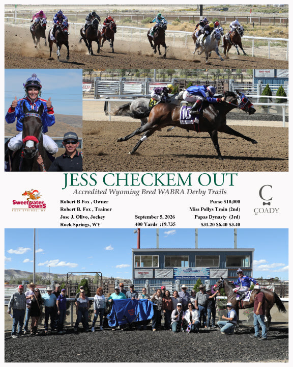 JESS CHECKEM OUT  - Accredited Wyoming Bred WABRA Derby Trails  - 09-05-26 - R06 - SWF
