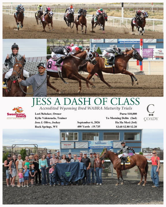 JESS A DASH OF CLASS - Accredited Wyoming Bred WABRA Maturity Trials  - 09-06-26 - R06 - SWF