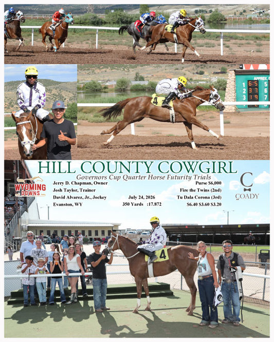 HILL COUNTY COWGIRL - Governors Cup Quarter Horse Futurity Trials - 07-24-26 - R06 - WYO