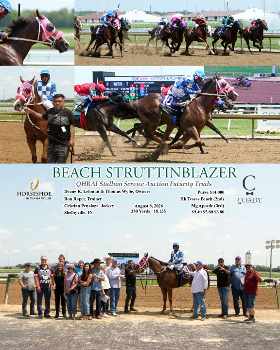 BEACH STRUTTINBLAZER - QHRAI Stallion Service Auction Futurity Trials - 08-08-26 - R07 - IND