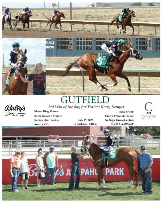 GUTFIELD - 3rd Win of the day for Trainer Kerry Kemper - 07-17-26 - R07 - ARP