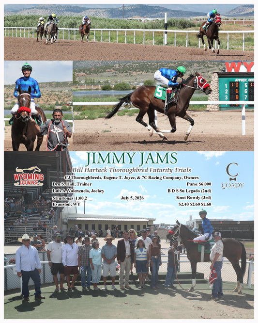 JIMMY JAMS - Bill Hartack Thoroughbred Futurity Trials - 07-05-26 - R07 - WYO