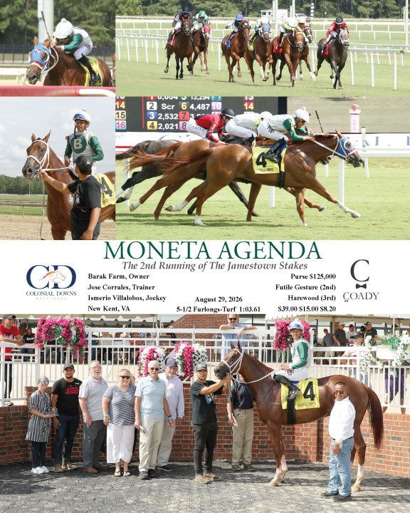 MONETA AGENDA - The 2nd Running of The Jamestown Stakes - 08-29-26 - R07 - CNL