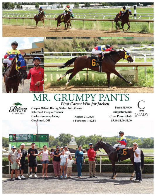 MR. GRUMPY PANTS - First Career Win for Jockey - 08-21-26 - R07 - BTP